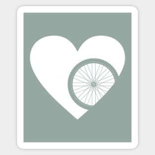 Heart with Mountain Bike Wheel for Cycling Lovers Sticker
